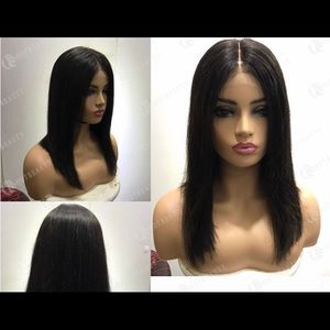 Straight 100% human hair lace frontal wig